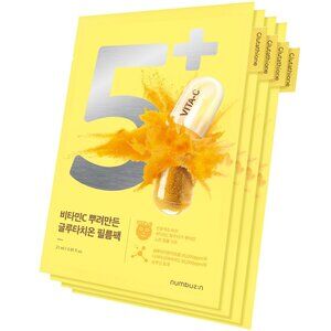 New - numbuzin - No.5+ Glutathione Vitamin Concentrated Mask - 5pcs